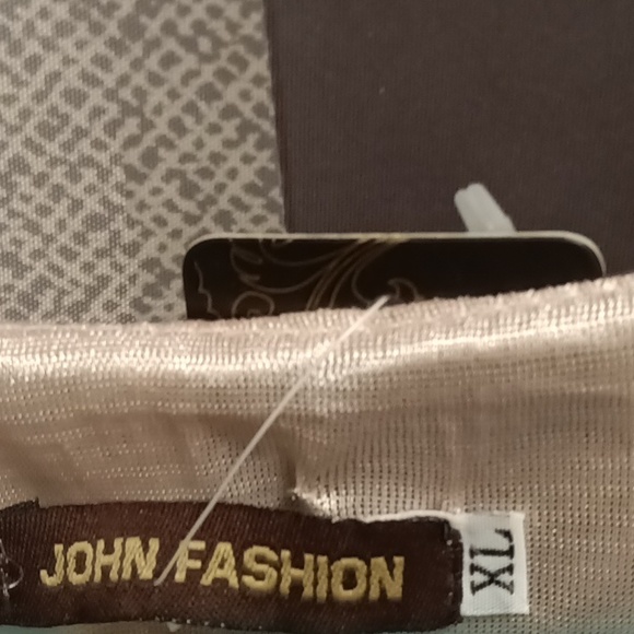 FINAL PRICE NWT JOHN FASHION pink crocheted embossed laced s/s blouse XL - Picture 3 of 6